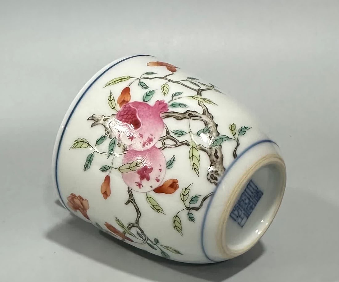 A Qing Qianlong pastel pomegranate pattern cup - 6