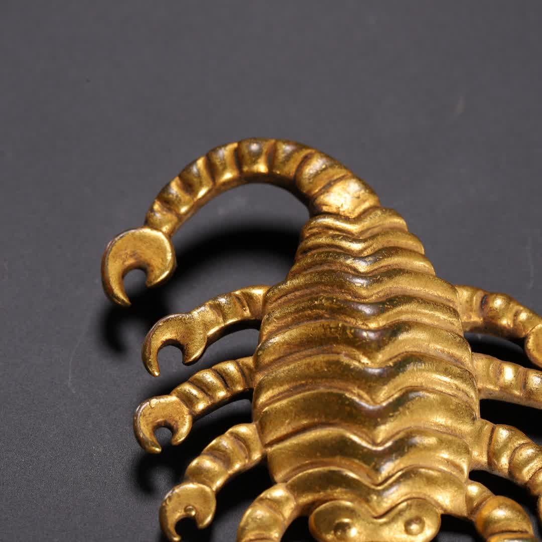 A Qing Dynasty copper gilt beast - 2