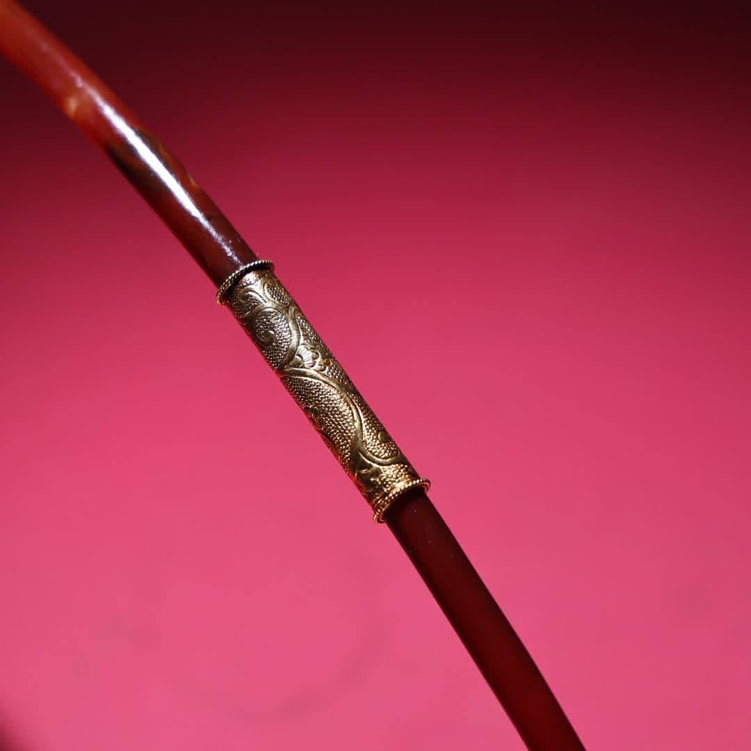 A Han Dynasty agate copper gilt spoon - 3