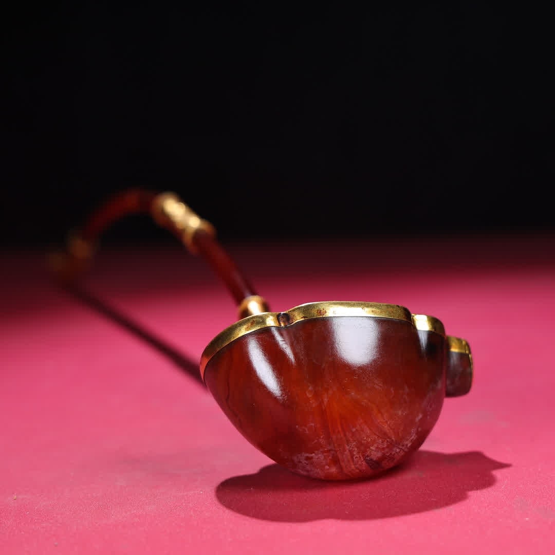A Han Dynasty agate copper gilt spoon - 6