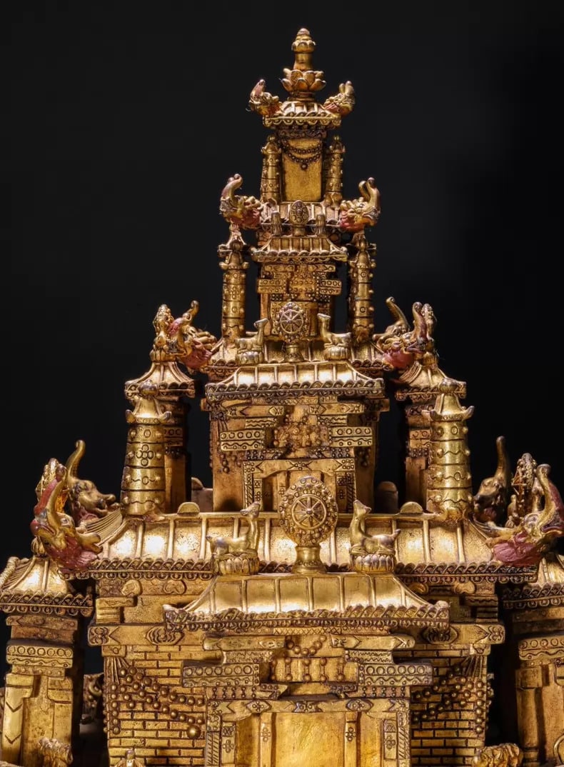 A copper-gilt Kalachakra Vajra mandala - 3