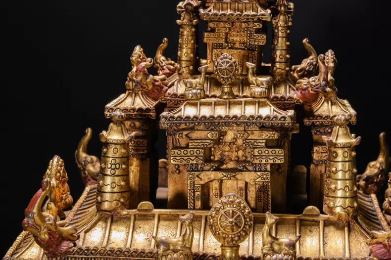 A copper-gilt Kalachakra Vajra mandala - 4