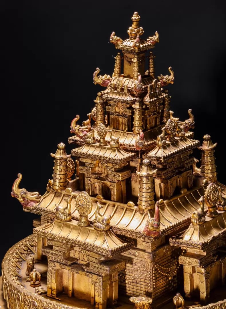 A copper-gilt Kalachakra Vajra mandala - 8