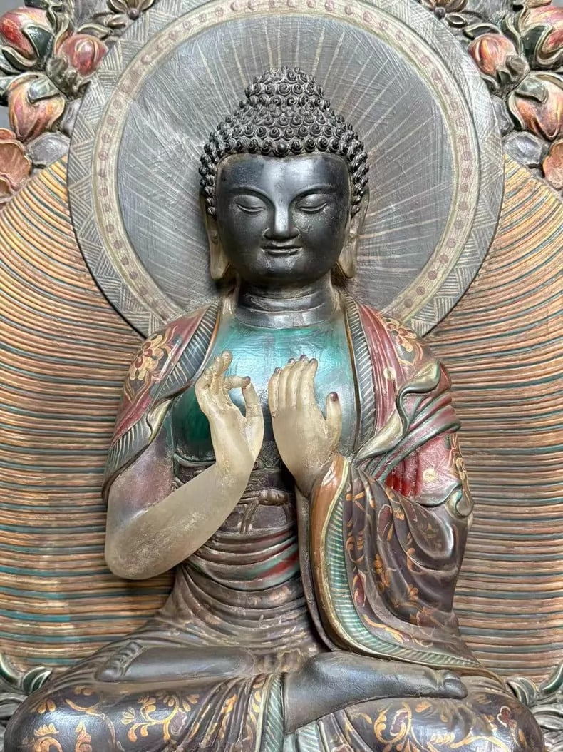 A Tang Dynasty glazed Buddha statue - 2