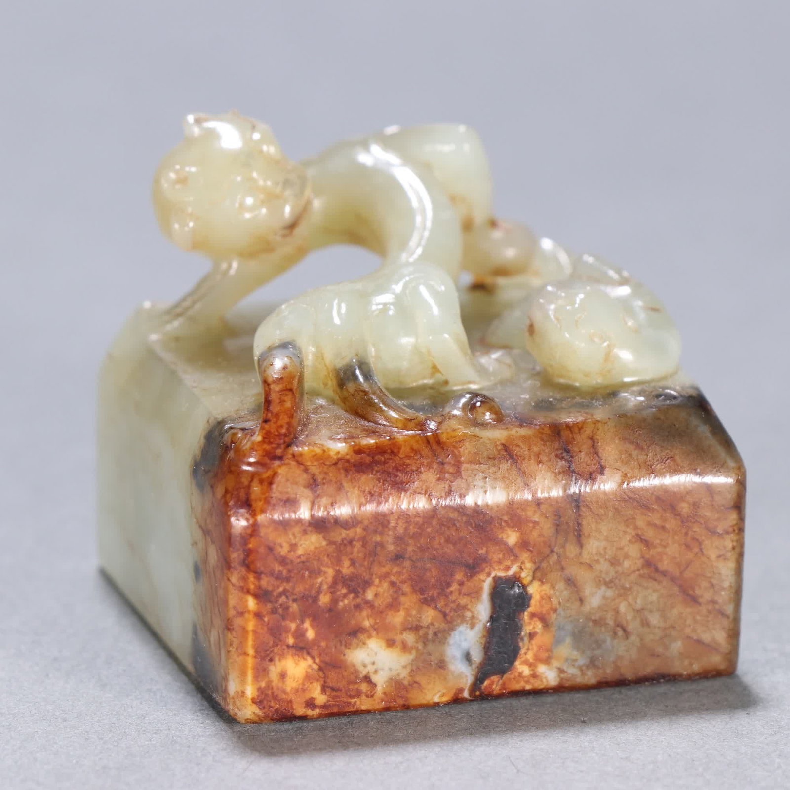 A Han Dynasty ancient jade dragon button seal - 6