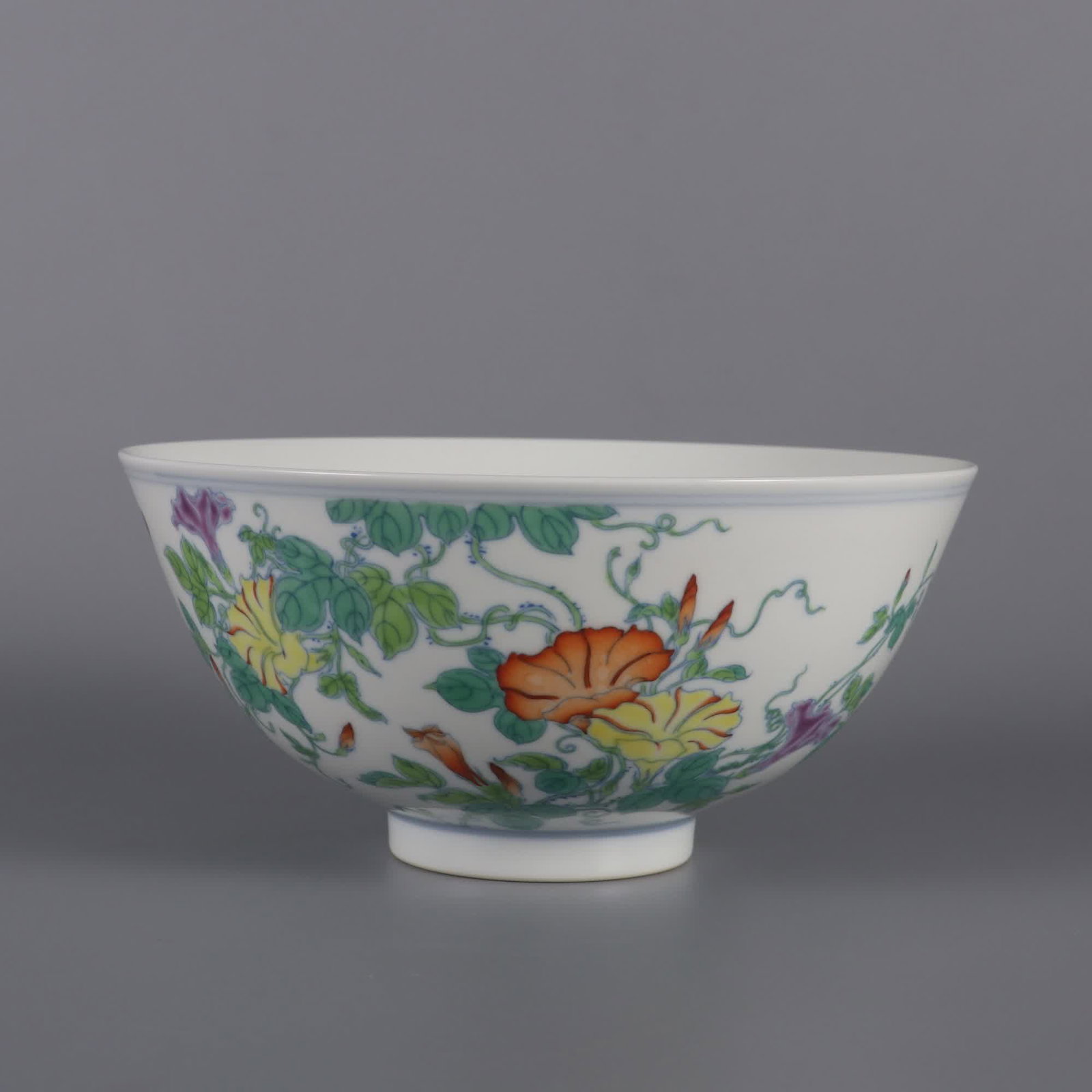 A Qing Yongzheng year Doucai morning glory pattern bowl (1 of 9)