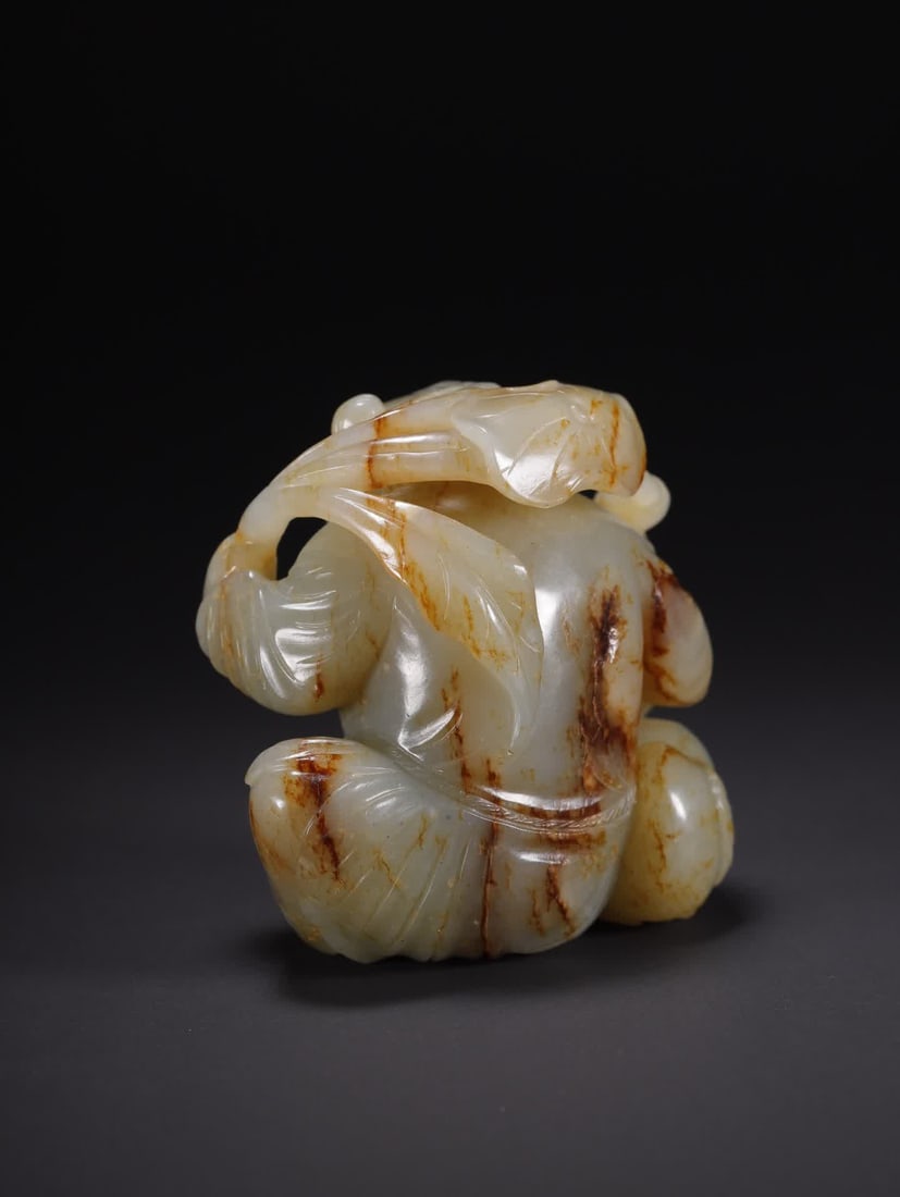 A Hetian jade boy playing goose - 4
