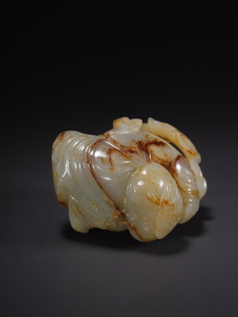 A Hetian jade boy playing goose - 6