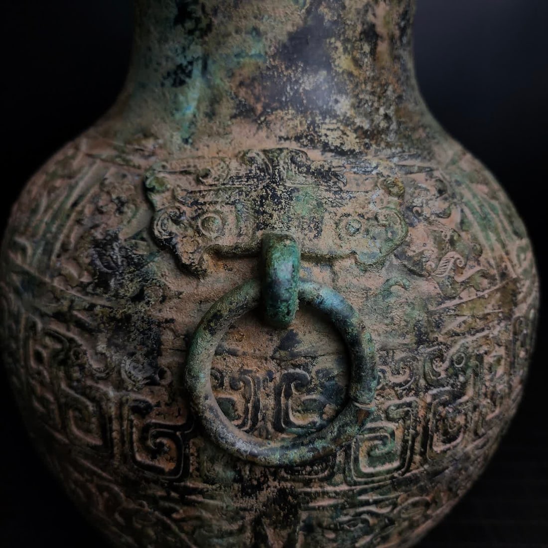 A Warring States bronze dragon pattern round vase - 5