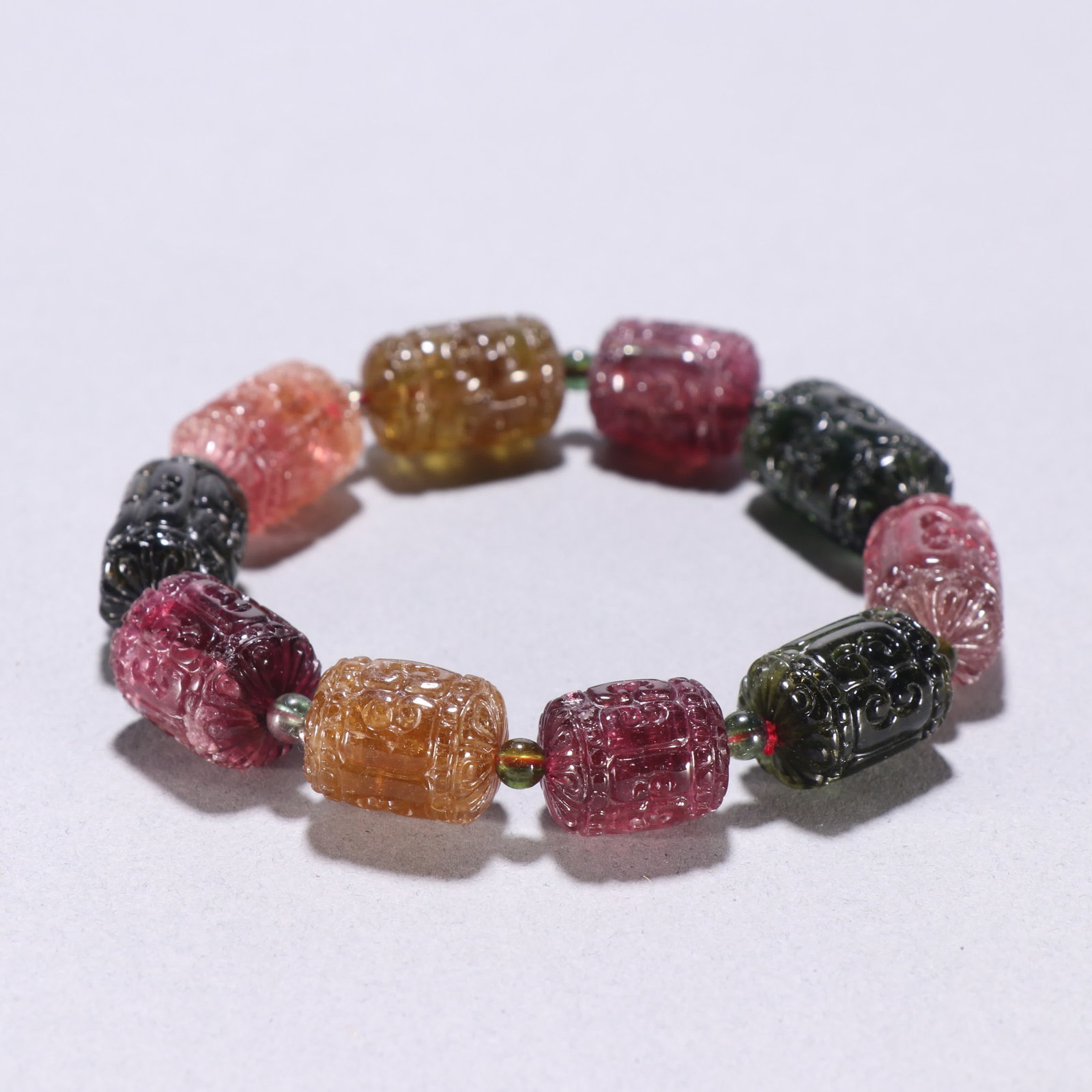 A tourmaline barrel bead bracelet - 4