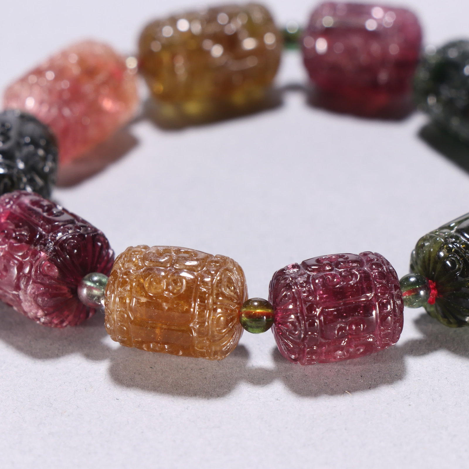 A tourmaline barrel bead bracelet - 5