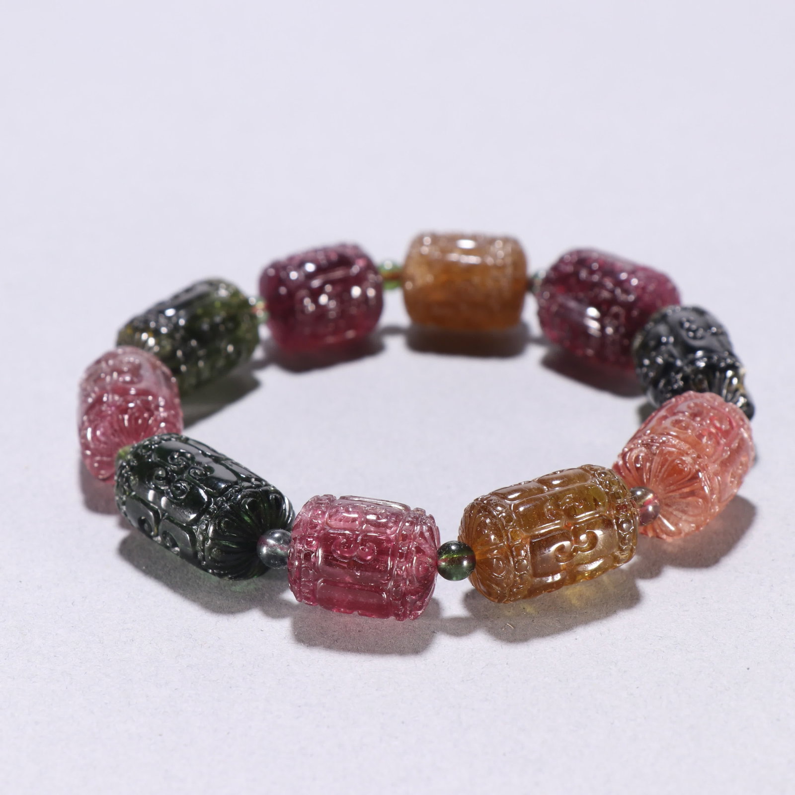 A tourmaline barrel bead bracelet - 9