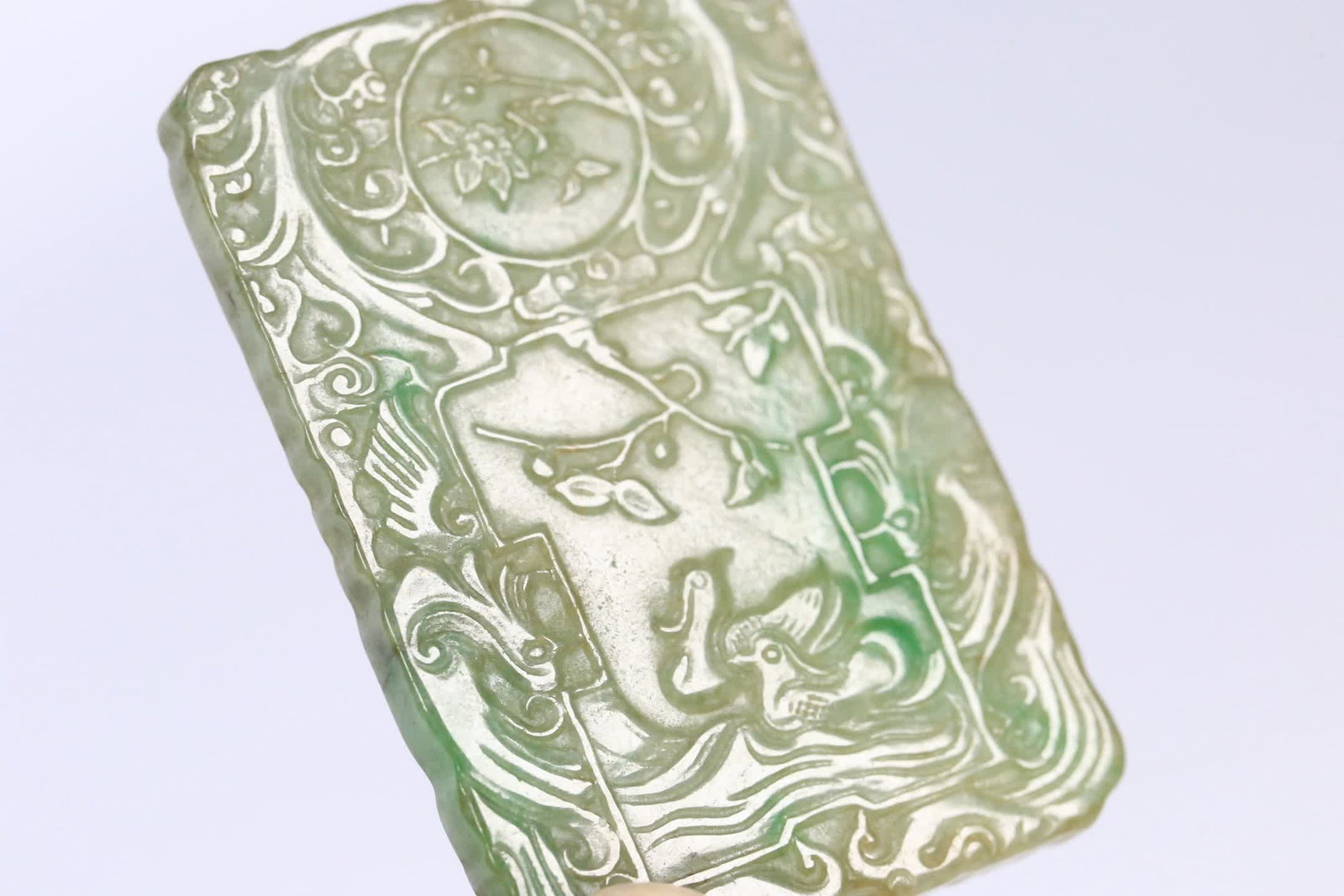 An old jade mandarin duck brand - 9