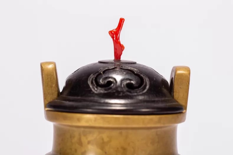 A copper gilt incense burner - 2