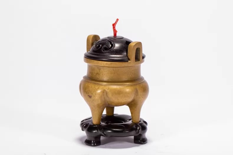 A copper gilt incense burner - 4