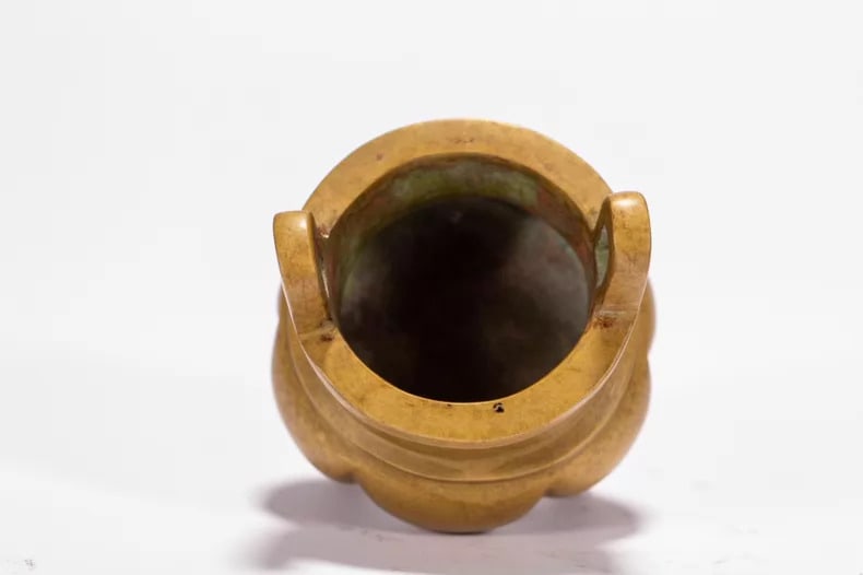 A copper gilt incense burner - 7