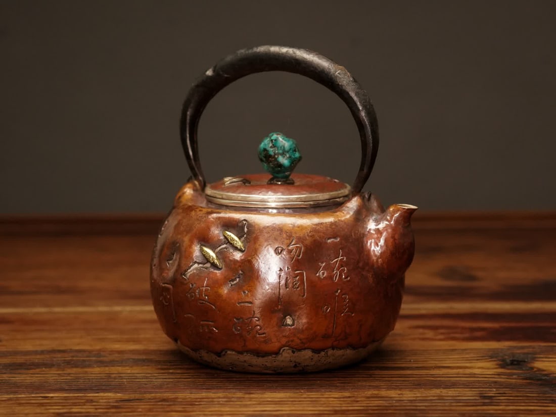 A Japanese copper-clad silver teapot - 3