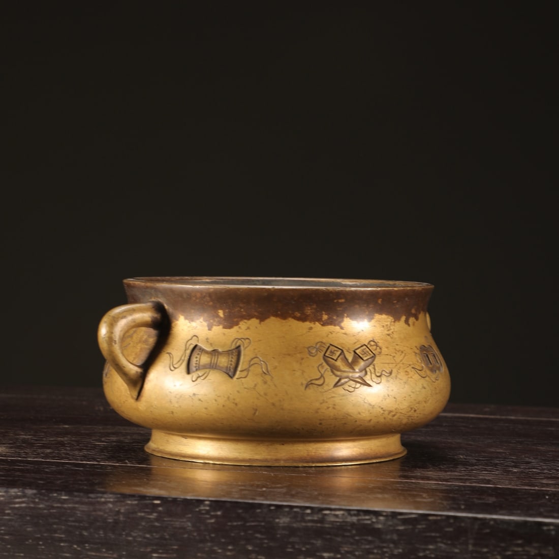 An Exquisite Bronze Dragon Pattern Double-Ears Censer - 3