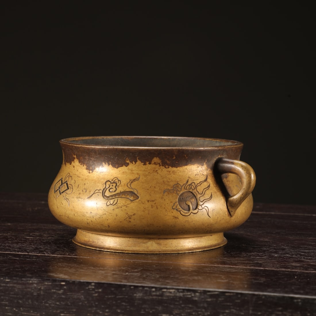 An Exquisite Bronze Dragon Pattern Double-Ears Censer - 4