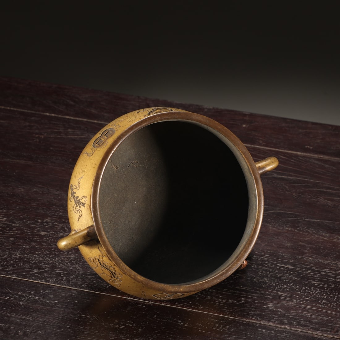 An Exquisite Bronze Dragon Pattern Double-Ears Censer - 5