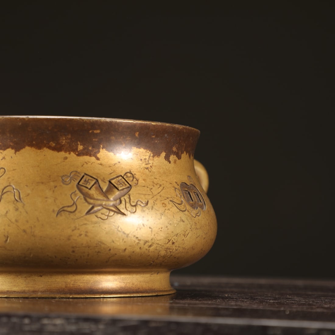 An Exquisite Bronze Dragon Pattern Double-Ears Censer - 9