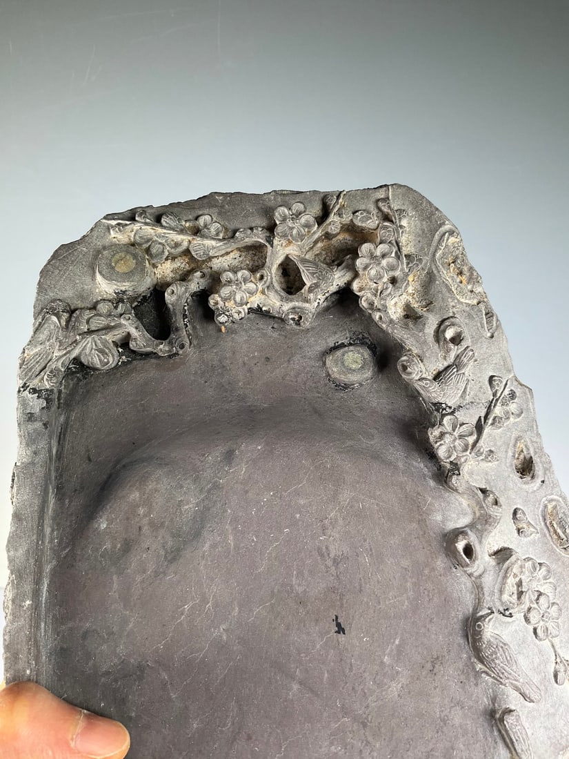 An Exquisite Flower Pattern Inkstone - 2