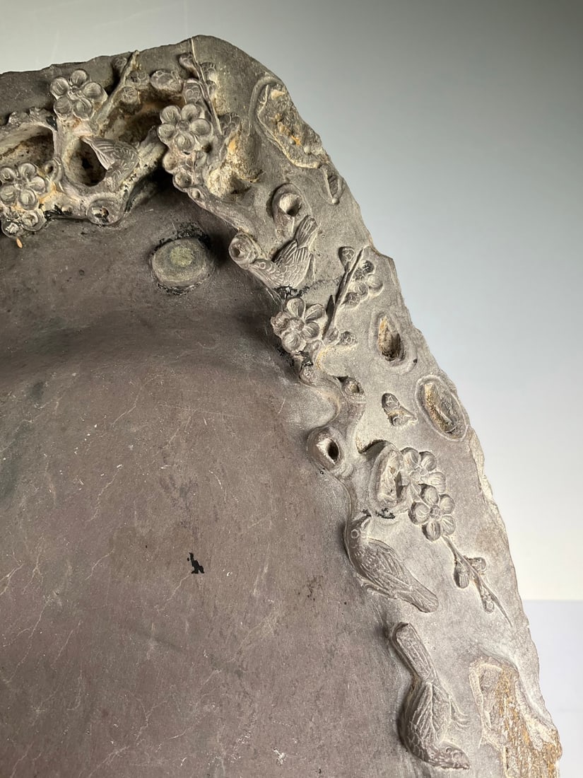 An Exquisite Flower Pattern Inkstone - 4