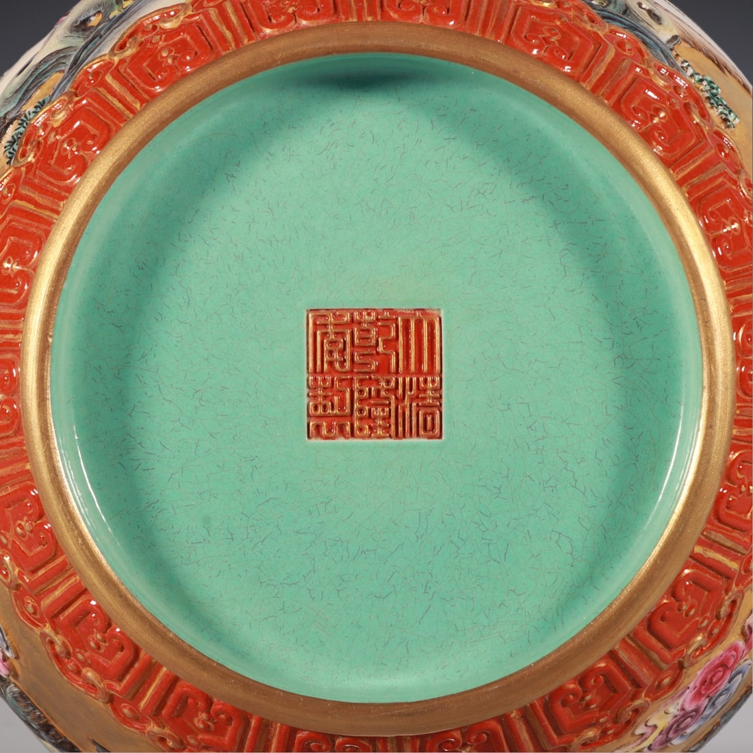 An Exquisite Enamel Landscape Pattern Lotus Pattern Tea Caddy - 8