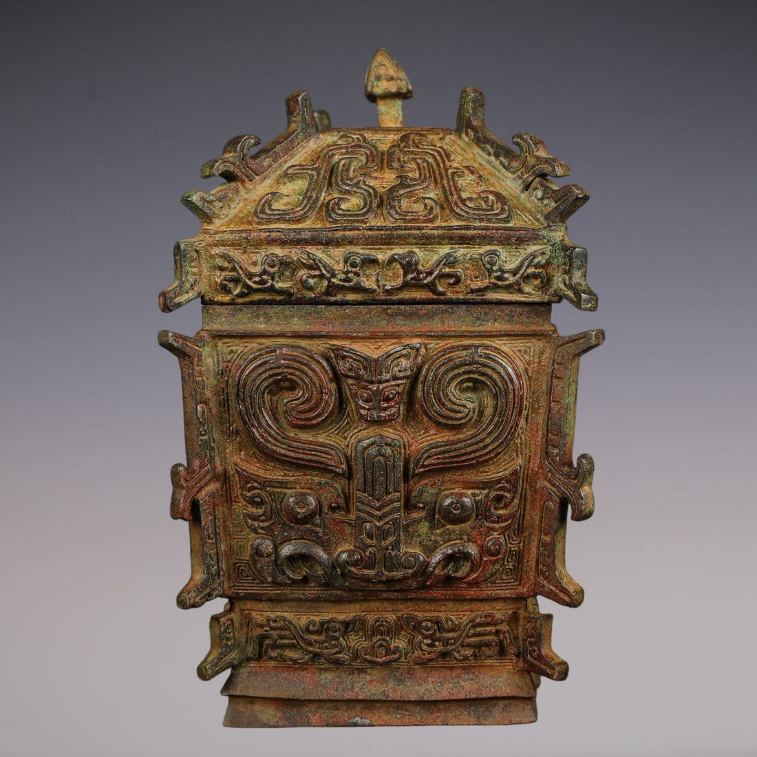 An Exquisite Bronze Beast-Face Pattern Censer - 5