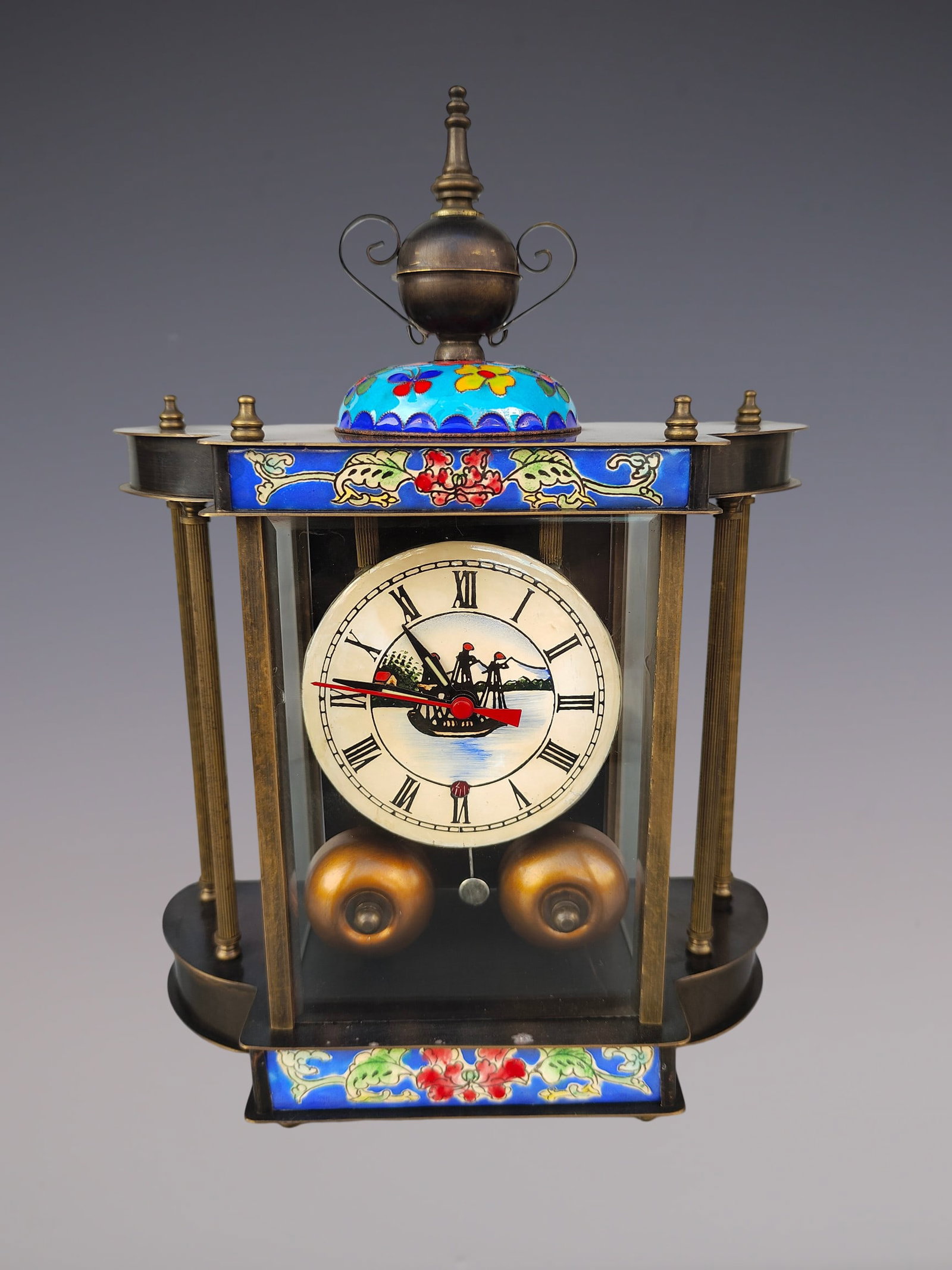 An Exquisite Bronze Lotus Pattern Clock (1 of 9)