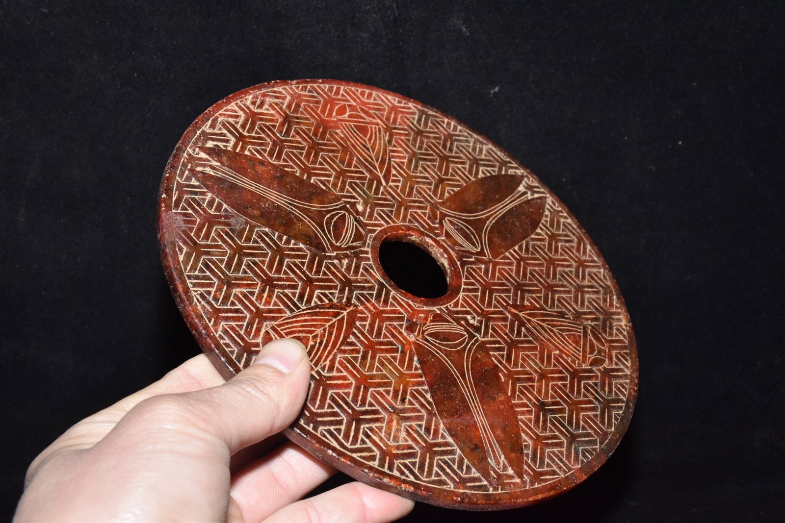 An Exquisite Hemo Jade Cicada Pattern Ornament - 6