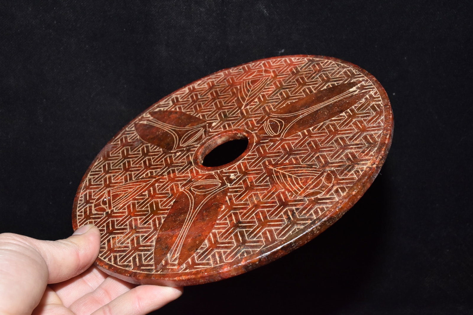 An Exquisite Hemo Jade Cicada Pattern Ornament - 7