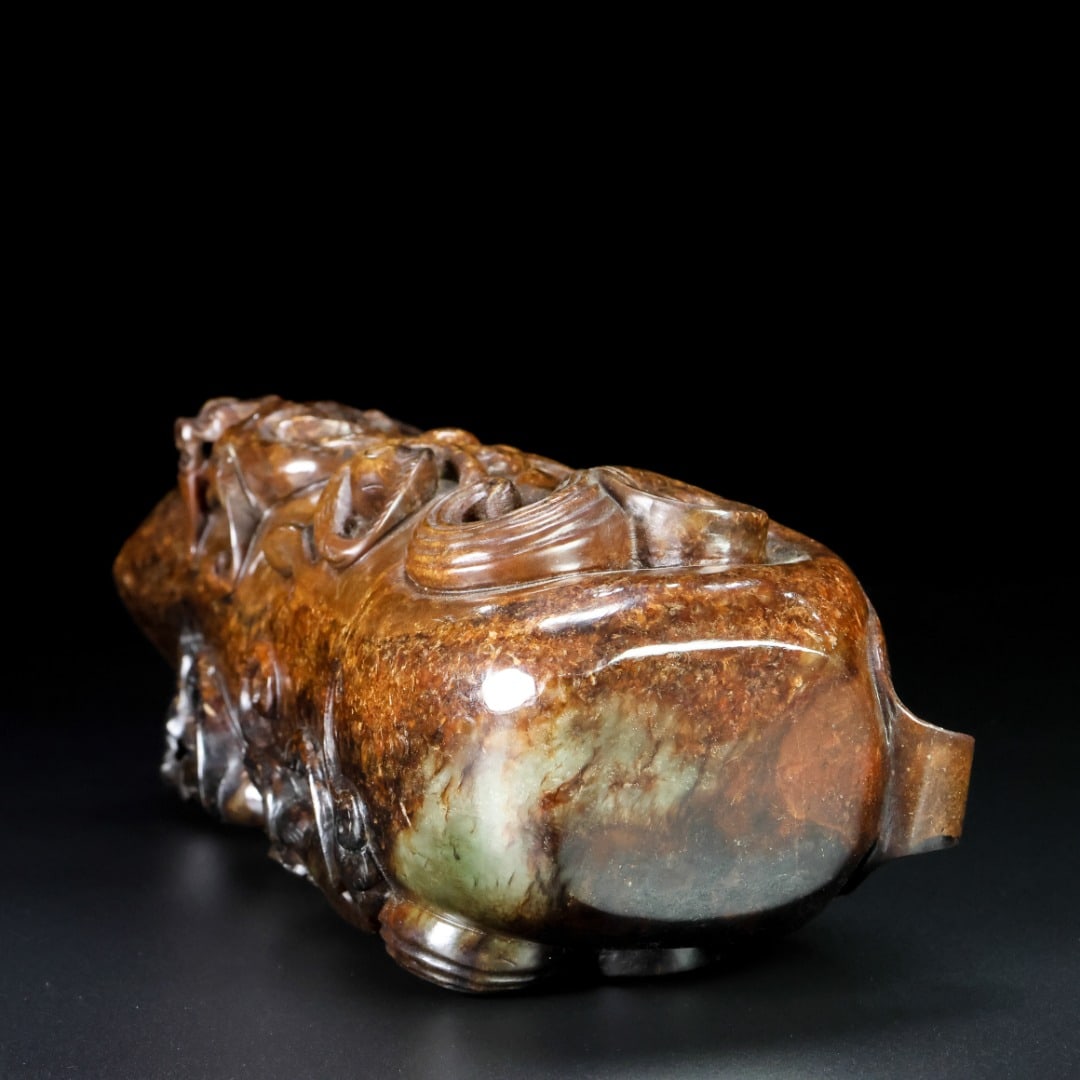 An Exquisite White Jade Chi-Dragon Pattern Goblet - 8