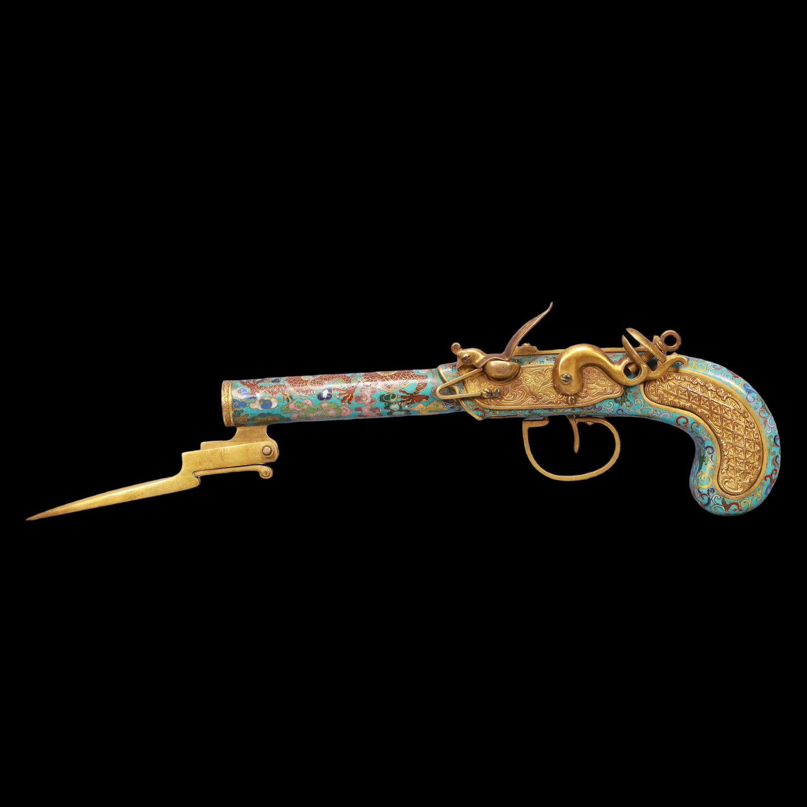 A Exquisite Cloisonne Dragon Pattern Pistol (1 of 8)