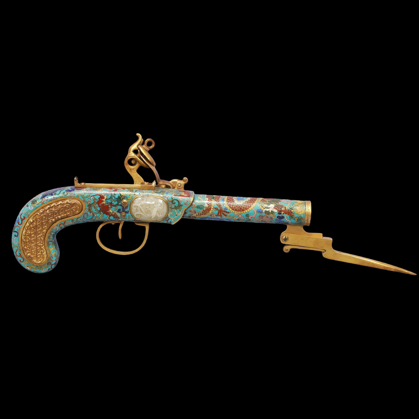 A Exquisite Cloisonne Dragon Pattern Pistol - 5