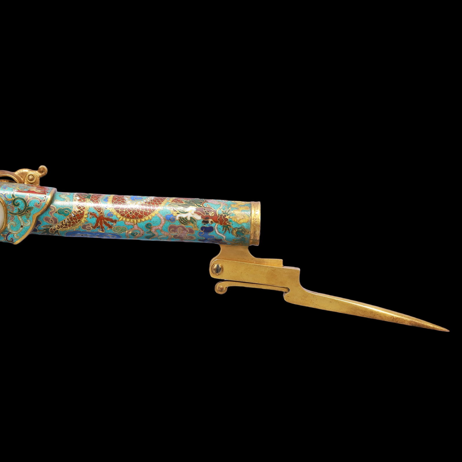 A Exquisite Cloisonne Dragon Pattern Pistol - 6