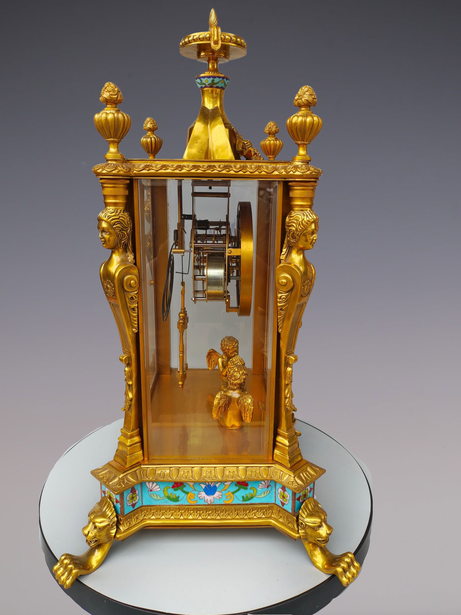 An Exquisite Gilt Bronze Lotus Pattern Clock - 3