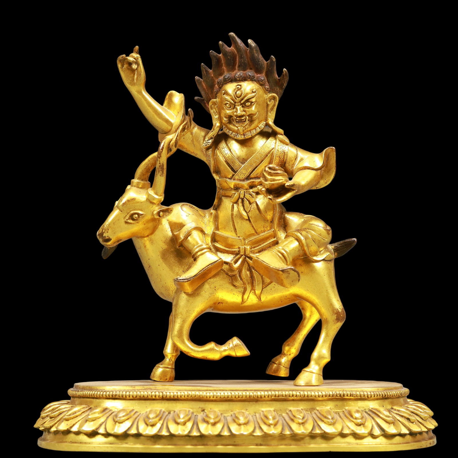 A Exquisite Gilt Bronze Statue of Mammon: A Exquisite Gilt Bronze Statue of Mammon Ming Dynasty, China Size:19cmx11cmx20cm Weight:1900g (The Dimensions Of All Batches Are Manually Measured.If You Need More Detailed Information, Please