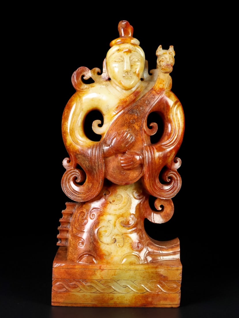 An Exquisite White Jade Figure Seal: An Exquisite White Jade Figure Seal Han Dynasty, China Size:18.5cmx8.3cmx5.5cm Weight:1.02kg (The Dimensions Of All Batches Are Manually Measured.If You Need More Detailed Information, Please Contact