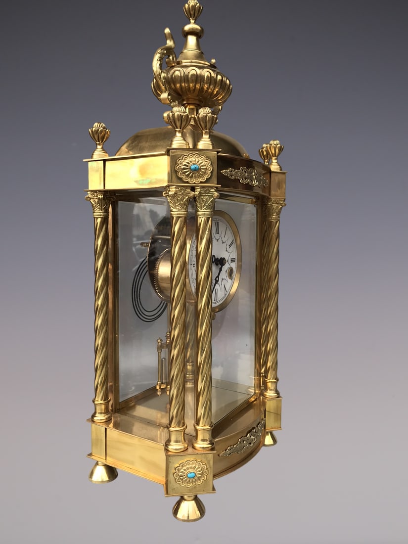 An Exquisite Gilt Bronze Lotus Pattern Clock - 2