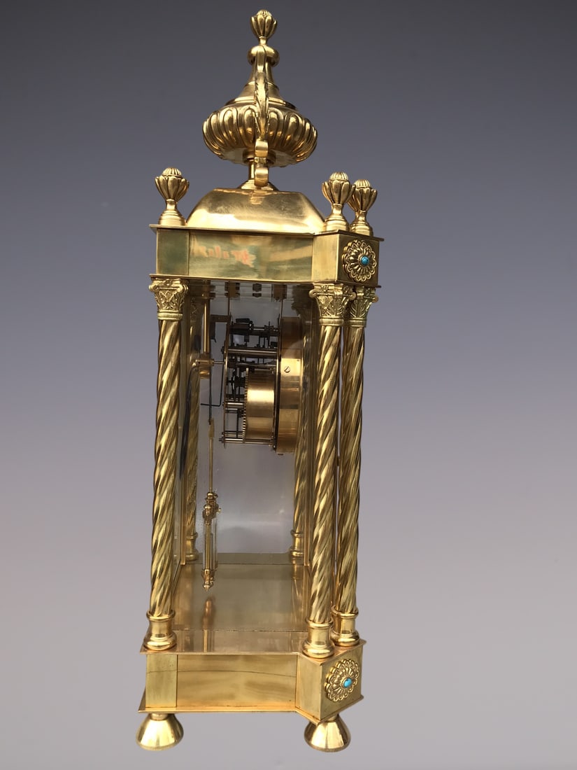 An Exquisite Gilt Bronze Lotus Pattern Clock - 3