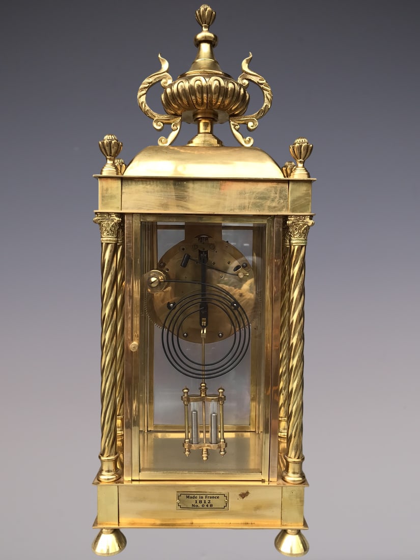 An Exquisite Gilt Bronze Lotus Pattern Clock - 4