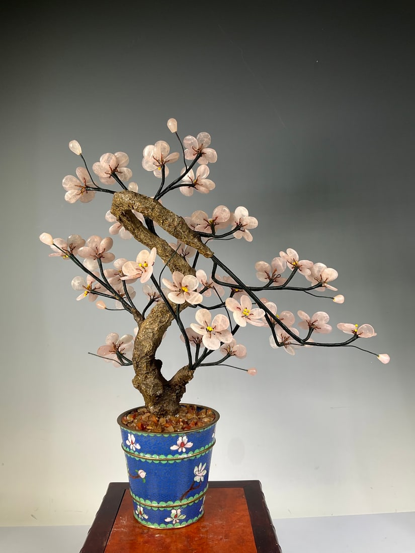 An Exquisite Cloisonne Flower Pattern Bonsai - 7