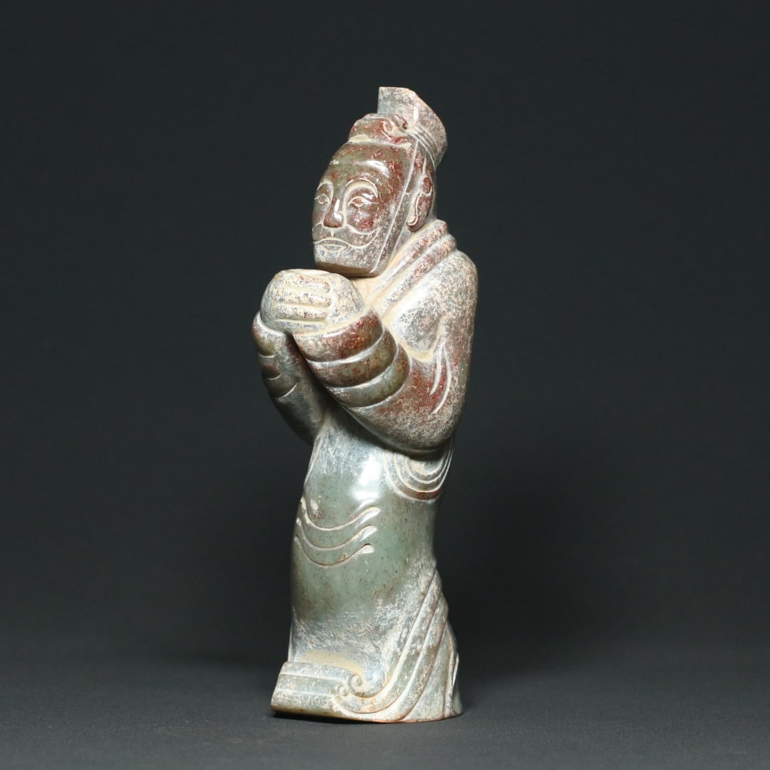 An Exquisite White Jade Figure Ornament: An Exquisite White Jade Figure Ornament Han Dynasty, China Size:18cmx6.7cmx5.4cm Weight:760.9g (The Dimensions Of All Batches Are Manually Measured.If You Need More Detailed Information, Please Contac