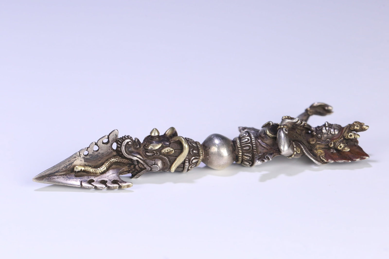 An Exquisite Silver Vajry Pestle - 3
