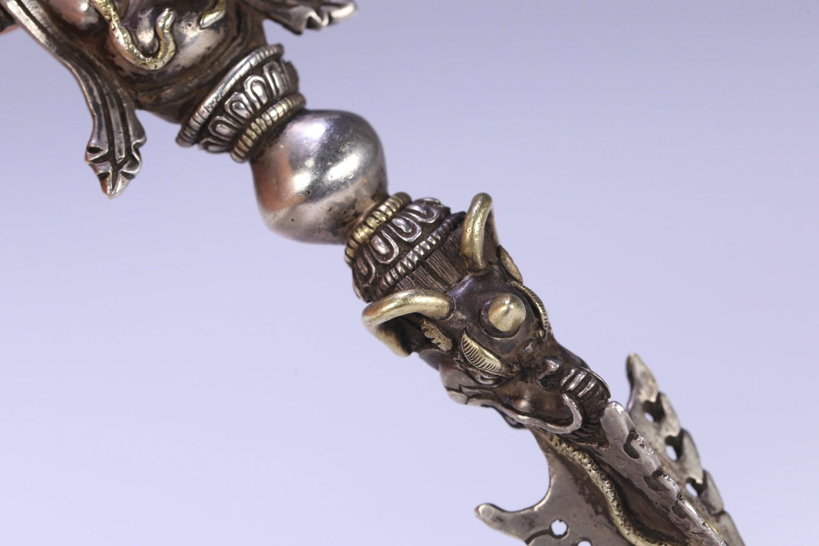 An Exquisite Silver Vajry Pestle - 9