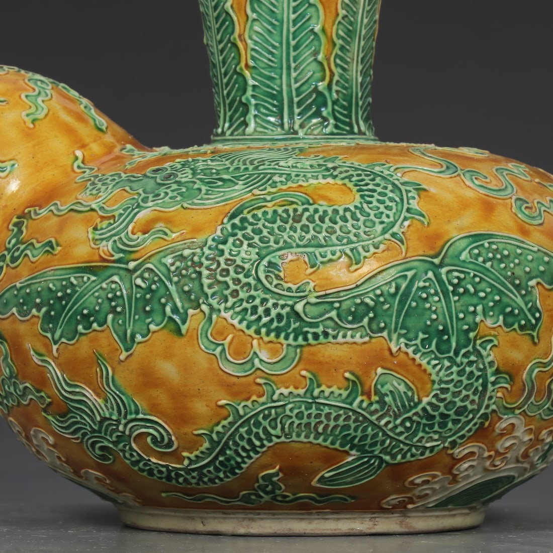 An Exquisite Fahua Glazed Dragon Pattern Ewer - 4