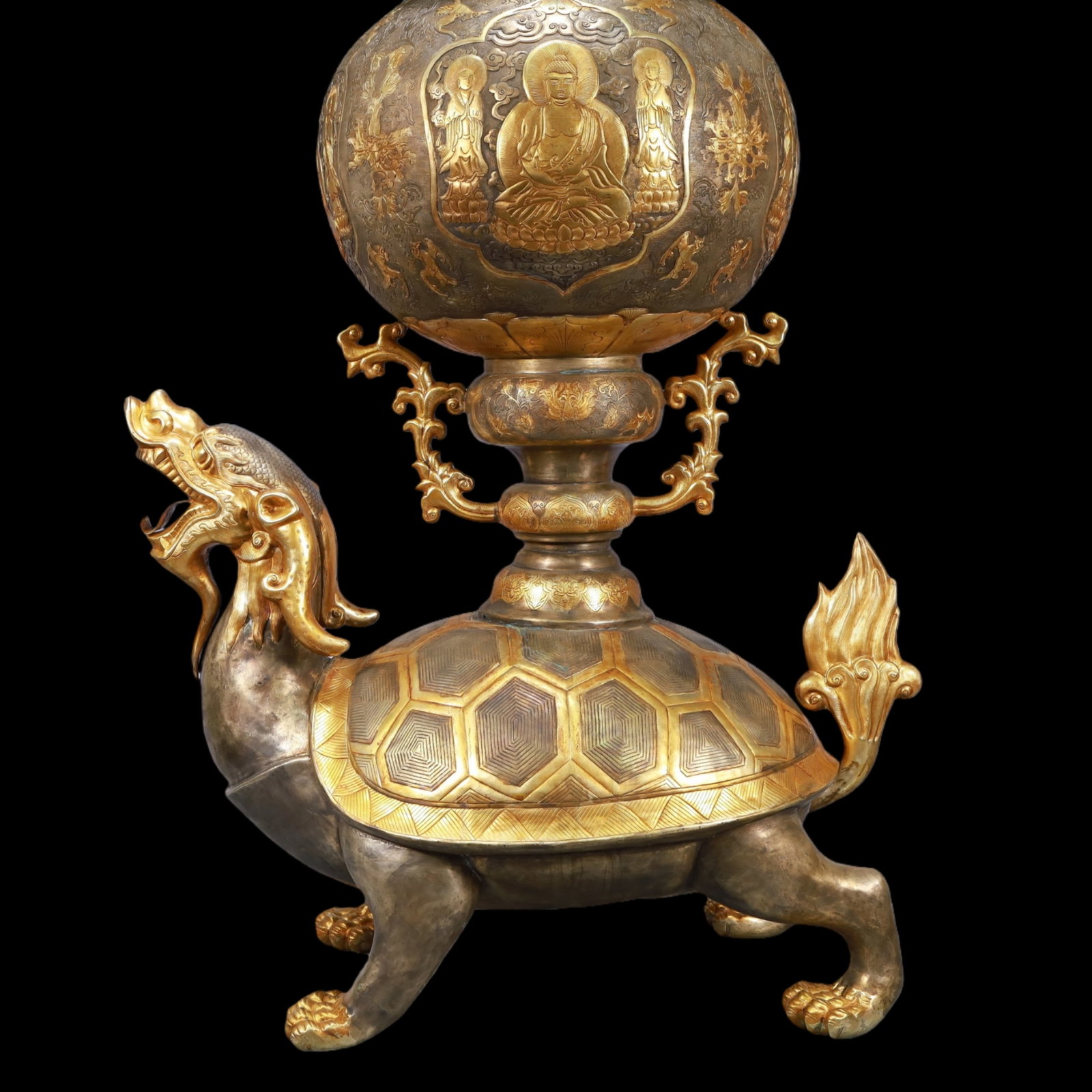 A Exquisite Gilt Silver Turtle-Form Censer - 3