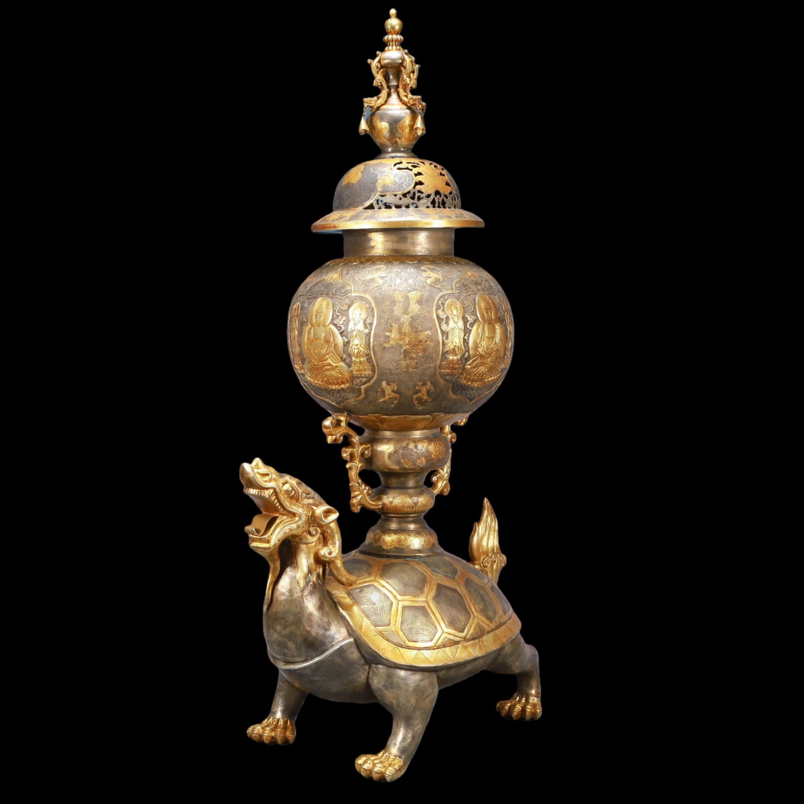 A Exquisite Gilt Silver Turtle-Form Censer - 4