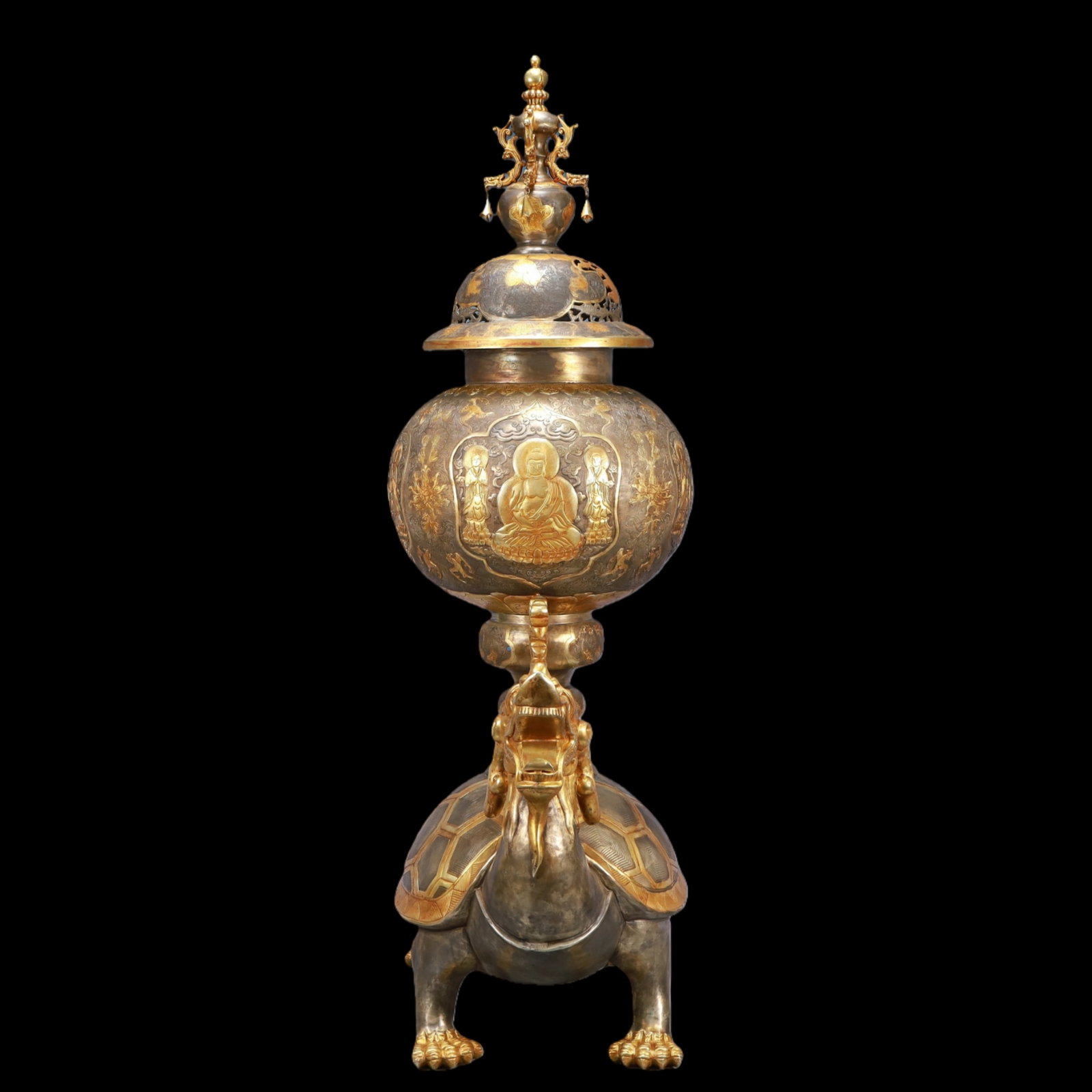 A Exquisite Gilt Silver Turtle-Form Censer - 5